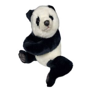 Hansa Panda Bear Cub Plush Handcrafted Black White Original Tags Stuffed Animal